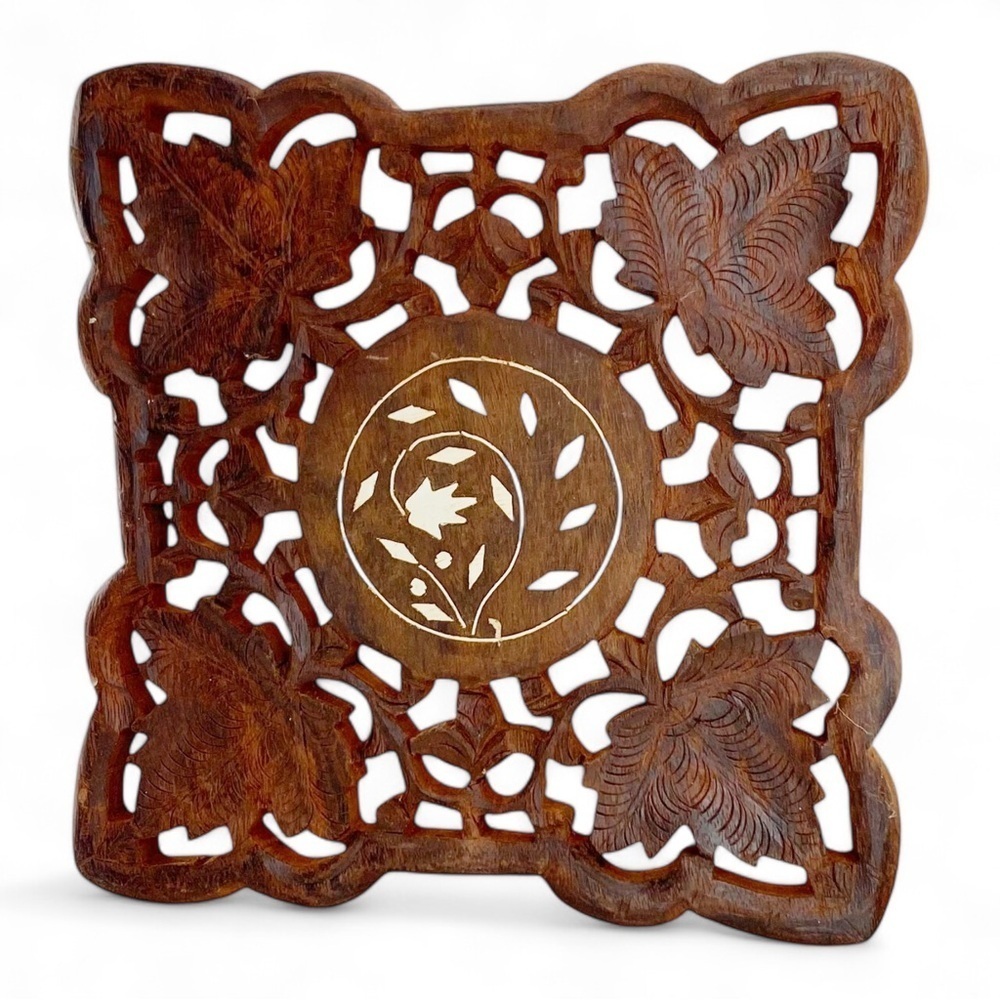 Carved Wooden Trivet Made In India​